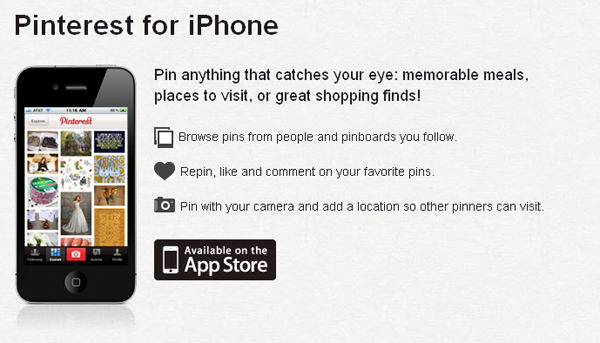 iphone application for Pinterest