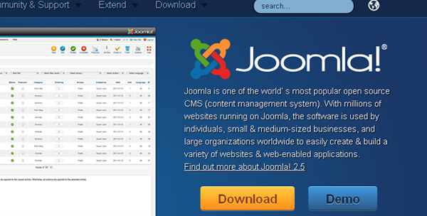 Joomla is an open source content management system