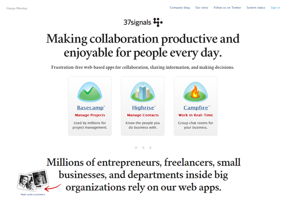 37signals - most beautifully designed website