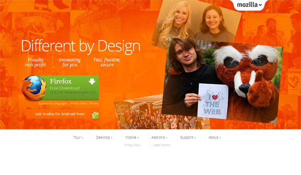 Mozilla - most beautifully designed website