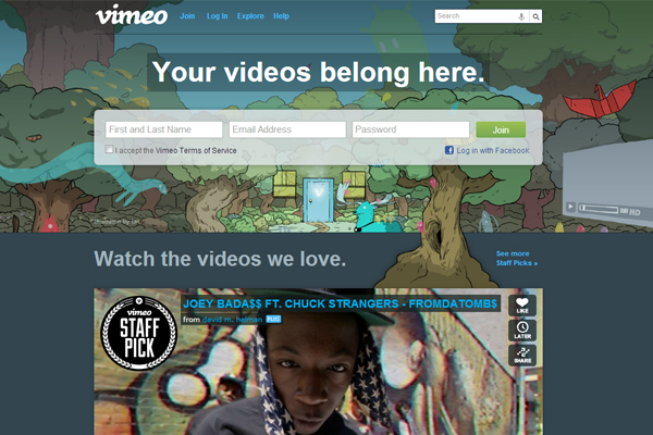 Vimeo - most beautifully designed website